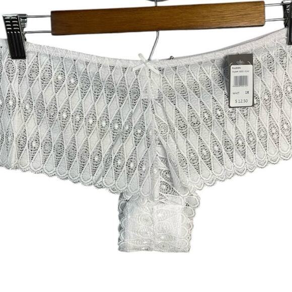 Frederick’s‎ of Hollywood Ellison Lace Boy Short Panty in White 1X NWT - Picture 2 of 7